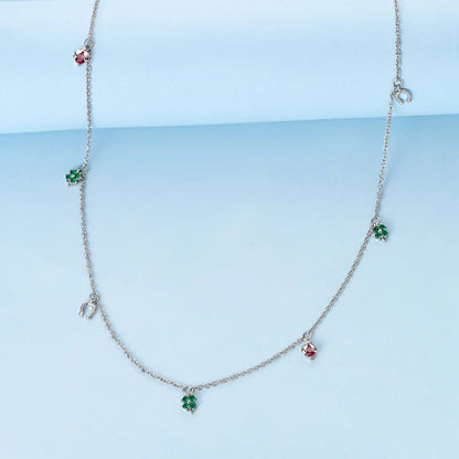 Luxury Necklace 925 Silver Original Sterling Zircon Dragonfly Butterfly Firefly Star Moon Chain Link For Women Wedding Jewelry
