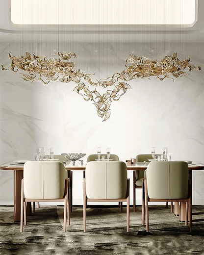 Large Customized Hotel Lobby Banquet Hall Artistic Glass Chandelier Lighting LED Fixtures Living Room Island Light Fixture