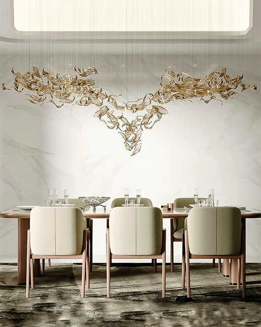 Large Customized Hotel Lobby Banquet Hall Artistic Glass Chandelier Lighting LED Fixtures Living Room Island Light Fixture