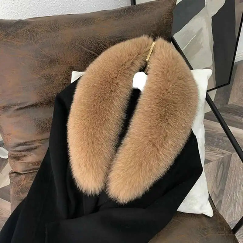 Real Fox Fur Collar for Women Coat Jacket Female Wraps Winter Warm Fur Scarf Extra Large Size Neck Warmer Fur Shawls Scarves