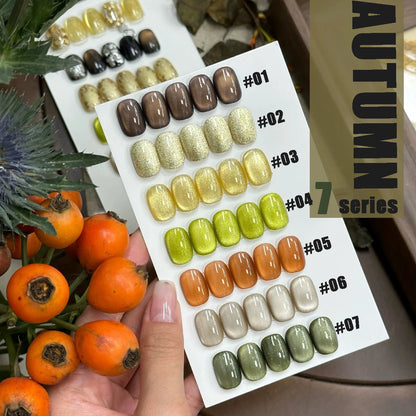 MIANEL 12ML Hit Product Gold Amber Cat Eye Gel Nail Polish 2026 New Blue Glass Beads Cat Eye Gel Nail Green Nails 1-21pcs