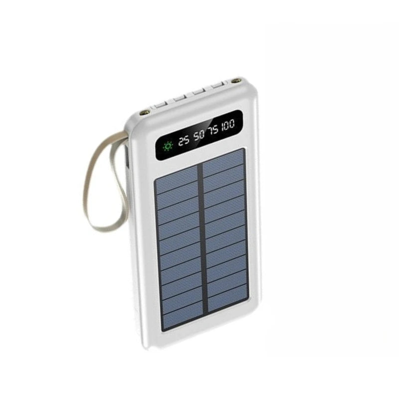 10000/20000mAh Outdoor Solar Large-capacity Mobile Power Bank for IPhone Android Phone Shared Self - Contained Cable (CCC)