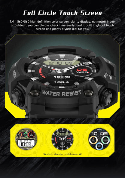 2026 Altitude Barometer Men's Smartwatch Bluetooth Talking Compass Air Pressure Multi Sport Smart Watch for iOS Android