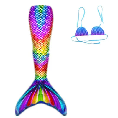 New Kids Adult Swimming Mermaid Tail Girl Mom Cosplay Mermaid Costume Children Party Gift Fantasy Swimsuit with Monofin Fin