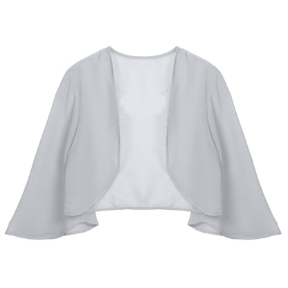 Womens 3/4 Sleeve Chiffon Cardigan Bolero Jacket Summer Elegant Wedding Party Bridal Dress Cover Ups Wraps Shawls Shrug