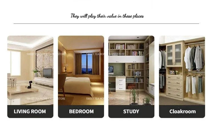 Modern Golden Luxury Carpet Large Living Room Decoration Home Rugs Non-slip Bedroom Mat Customizable Coffee Table Lounge Rugs