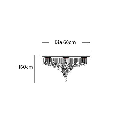 Crystal Stone Hanging Lamp Large Luxury Led Chandelier Staircase Living Room Light Fixture Long Hallway Lobby Indoor Home Lustre
