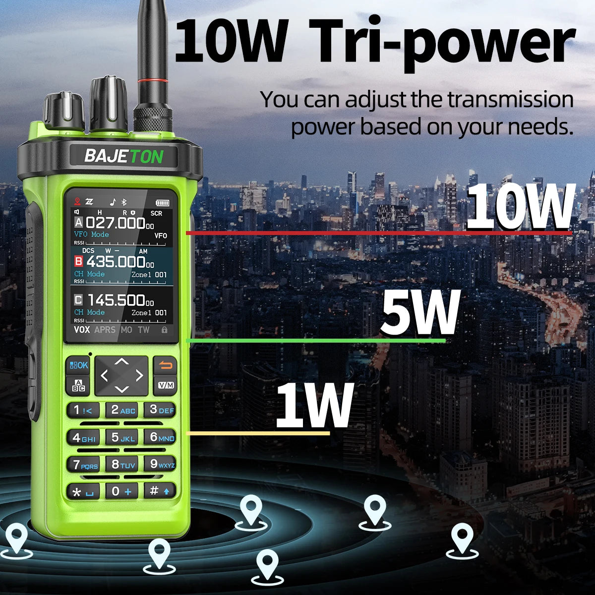 1/2 BAJETON BJ-9000 Walkie Talkie GPS APRS AM/FM/CB 27MHZ Receiver with 10W Bluetooth Programming For Radtel RT-950PRO Ham Radio