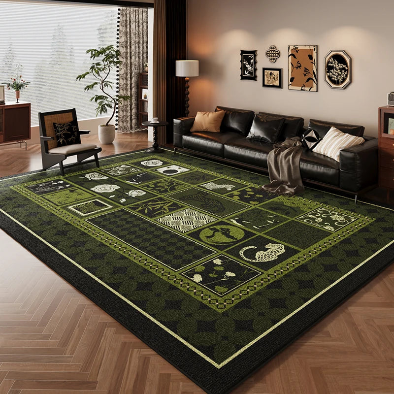 VIKAMA Antique Living Room Loop Pile Carpet Dirty Resistant Living Room Sofa Coffee Table Bedroom Bedside Rugs Home Decoration