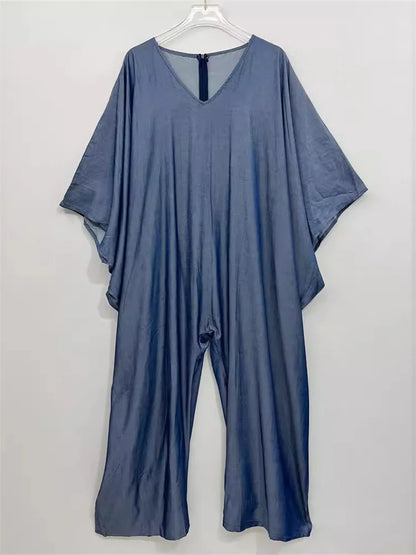 Wmstar Jumpsuit  Women Long Sleeve Bodysuit Wide Leg Elegant Fashion V Neck Wide Leg Rompers Wholesale Dropshipping New Style