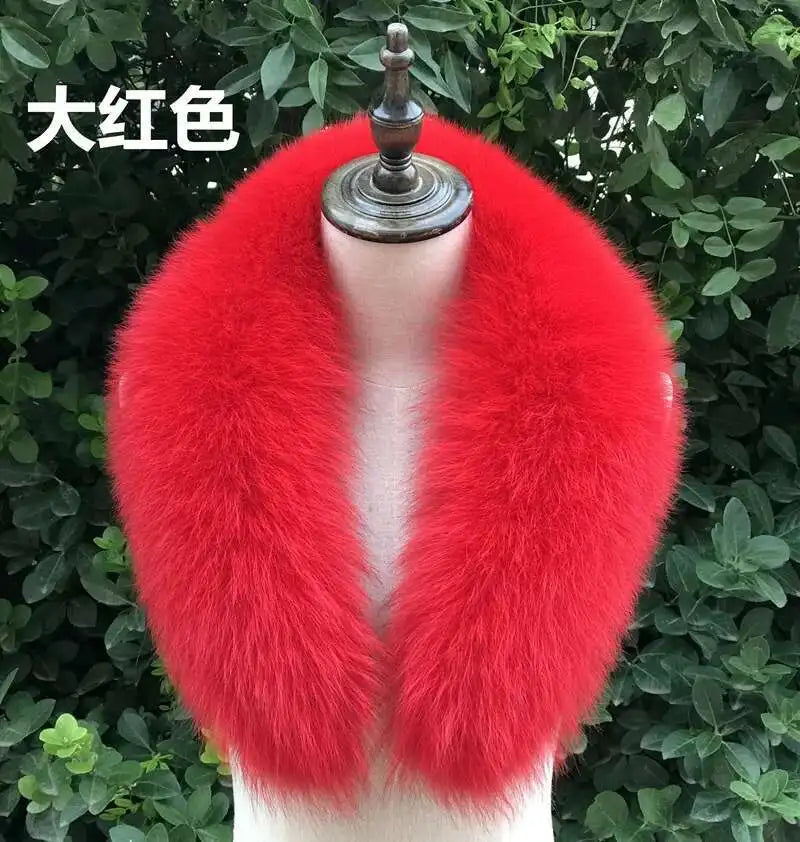 Real Fox Fur Collar for Women Coat Jacket Female Wraps Winter Warm Fur Scarf Extra Large Size Neck Warmer Fur Shawls Scarves
