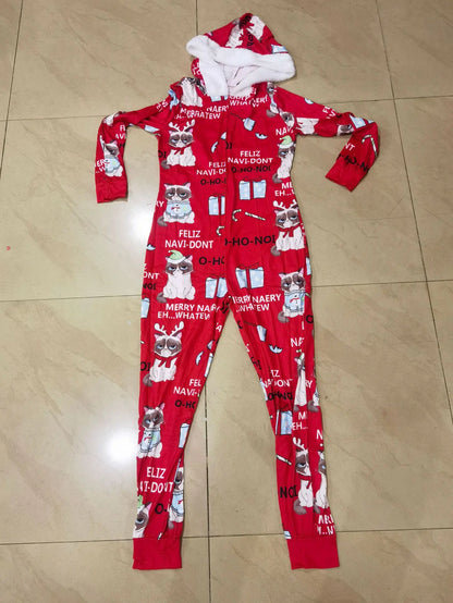 2024 Autumn Fashion Christmas New Women's jumpsuit Loose Elastic Elegant Stripe Fun Zipper Christmas Home Hoodie jumpsuit
