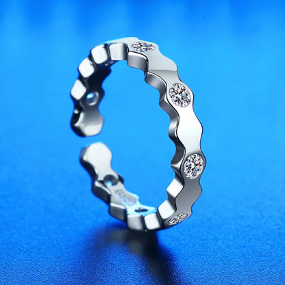 925 Sterling Silver Ring Heart AAA Zircon Open adjustable Engagement For Women Wedding Fashion Jewelry Party Gifts