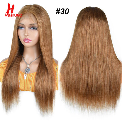 #27 Honey Blonde 13x4 Lace Front Wigs Human Hair Straight 4x4 Lace Closure Wigs Remy Straight Human Hair Wigs For Women HairUGo