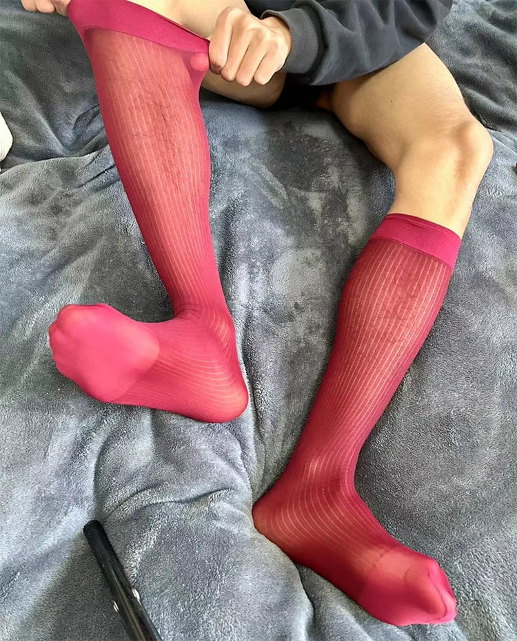 Dress Tube Socks Man Sheer Stockings Men Ultra Thin Erotic Formal Wear Socks Man Sexy Transparent Business Socks
