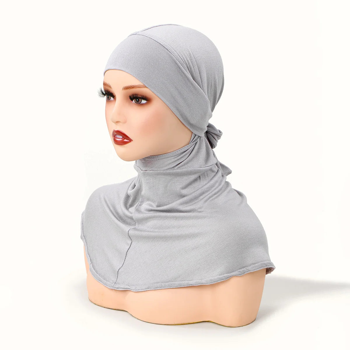 Balaclava Inner Hijabs Women Solid Color Tie Back Elasticity Hijabs Full Cover Head Muslim Soft Cotton Jersey Turban Headscarf