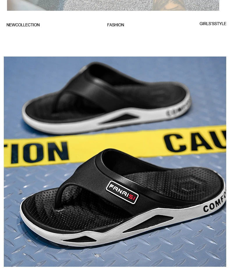 Flip-Flops For Men Breathable Comfortable Beach Sandals for Men Casual Shoes Flip-Flops Fashion Slippers for Outdoors