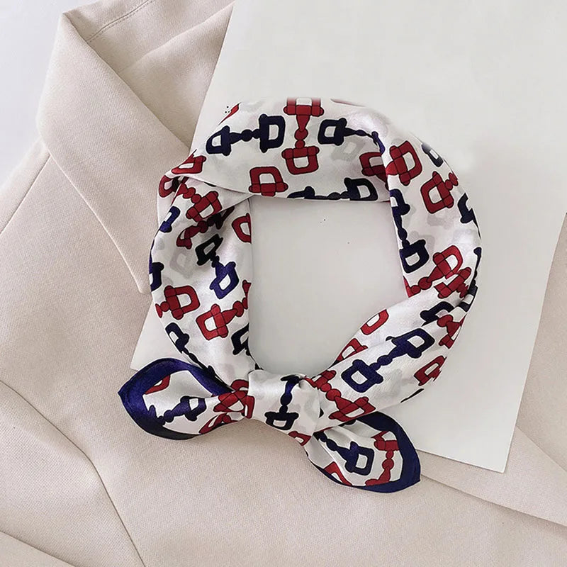 Silk Scarf For Bag Lady Neck Tie 100% Silk Scarf Luxury Brand Print Flower Stripe Plaid Dot Bandana Hair Tie Handkerchief Gifts
