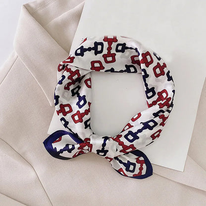 Silk Scarf For Bag Lady Neck Tie 100% Silk Scarf Luxury Brand Print Flower Stripe Plaid Dot Bandana Hair Tie Handkerchief Gifts