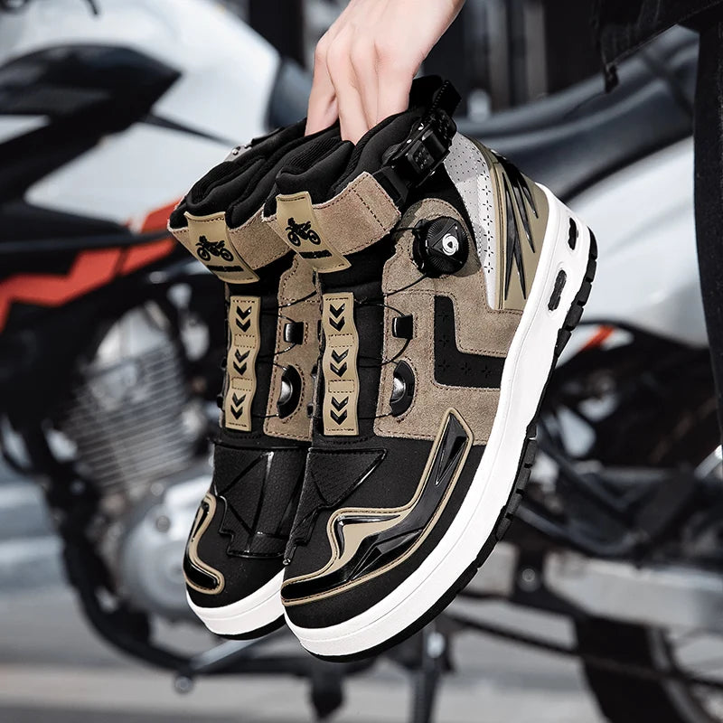 Winter Warm Motorcycle Boots Men Motorbike Sneaker Microfiber Leather Adventure Moto Touring Boots Motorcyclist Shoes Anti-slip