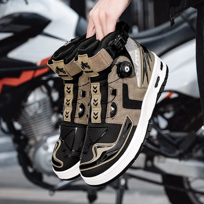 Winter Warm Motorcycle Boots Men Motorbike Sneaker Microfiber Leather Adventure Moto Touring Boots Motorcyclist Shoes Anti-slip