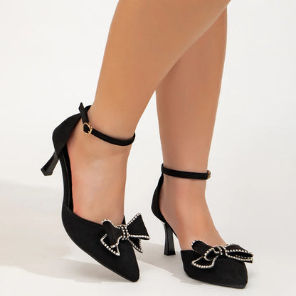 2025 Women's Summer New Fashion Bow High Heel Sandals Luxury Fashion Sandals Paired with Bow Single Shoulder Women's Bag Set