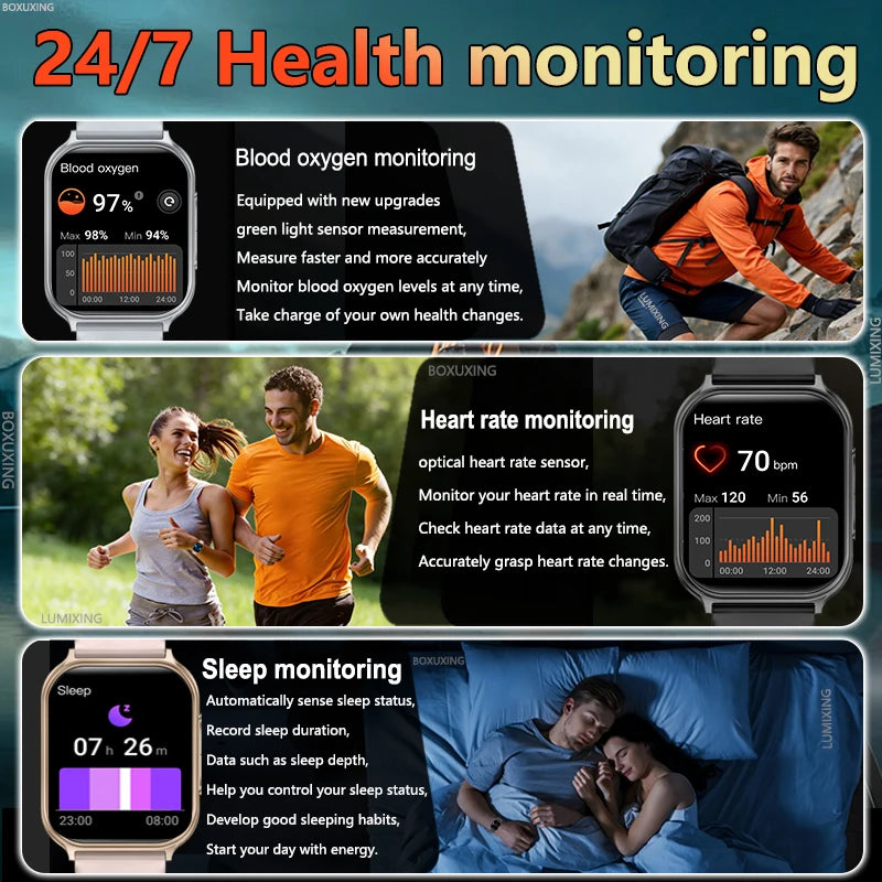 2026 New Smartwatch Women Sports Fitness Track IP68 Waterproof Built-in 24H Heart Rate Bluetooth Call Ladies Fashion Smartwatch