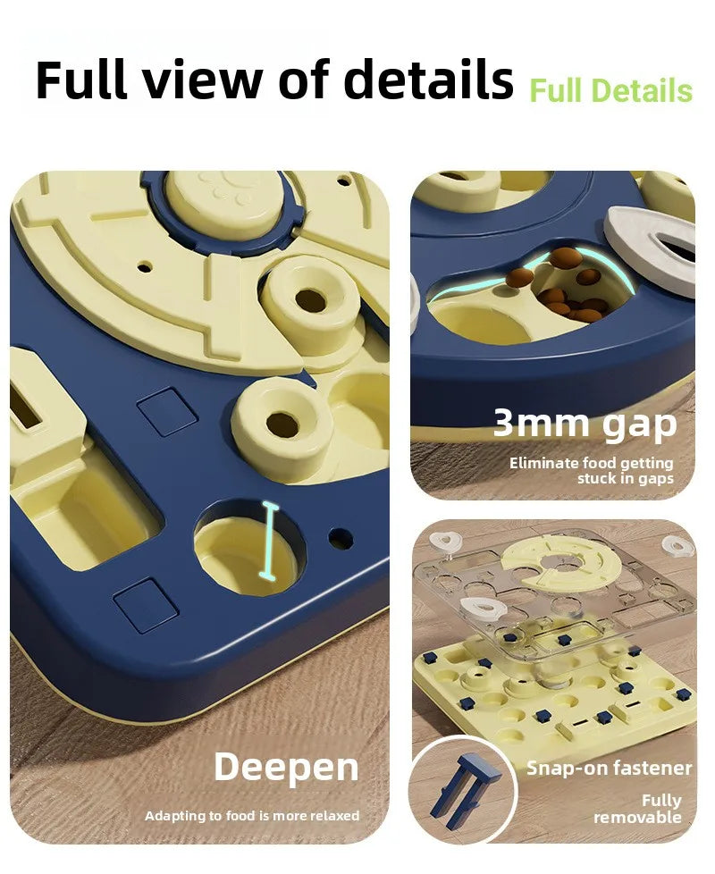 Multi Layer Sliding Pet Puzzle Slow Feeder Tray Snuffle Treat Maze Toy Anti Choke Prevent Bloating Relieve Boredom for Dogs Cats