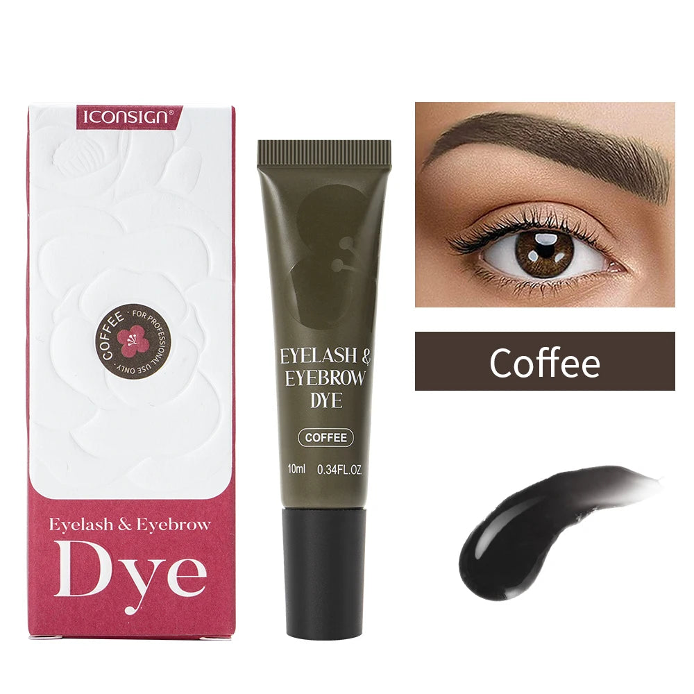 ICONSIGN Natural Vegan Brow Tint Kit 3 in 1 Camellia Extract Gentle Long Lasting No Need Mixing Easy Use Eyelash&Eyebrow Dye Set