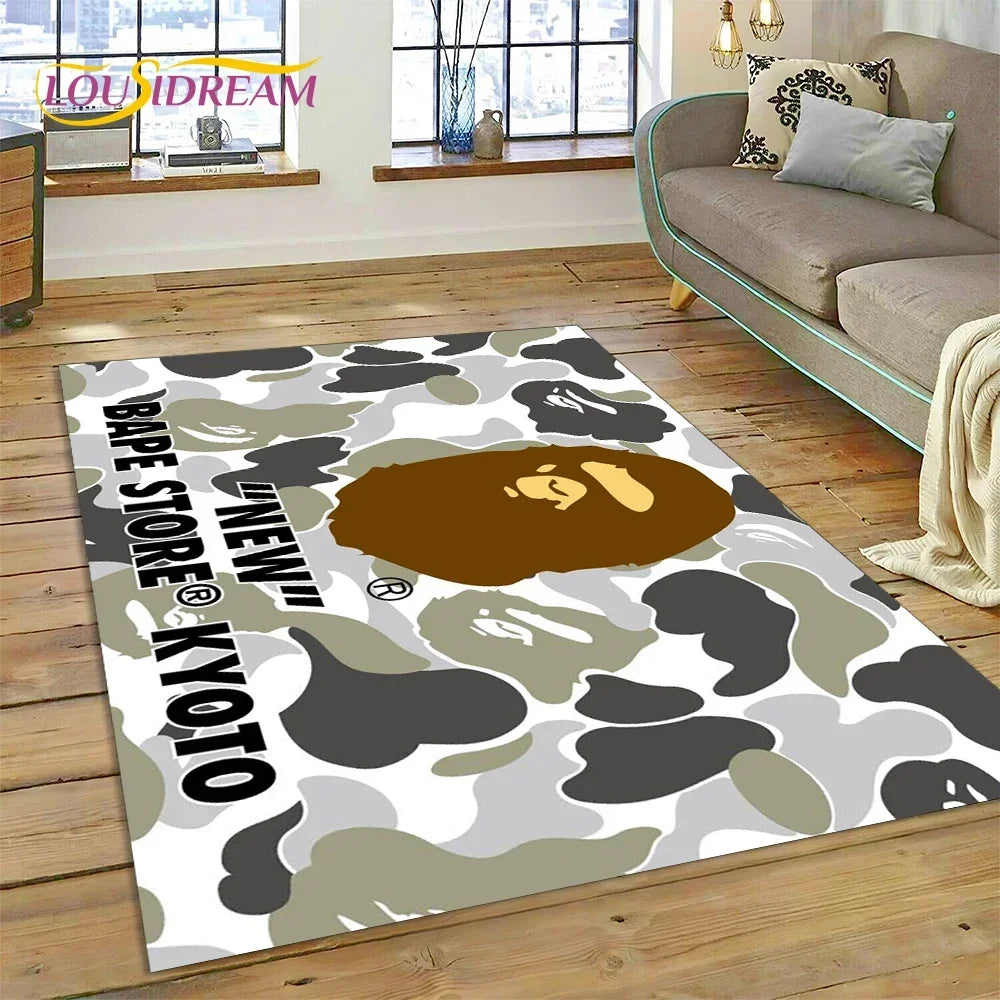 3D Printing B-BAPE Fashion Carpet Rug for Bedroom Living Room Home Sofa Decoration,Children Game Large Decor Floor Mat Gift