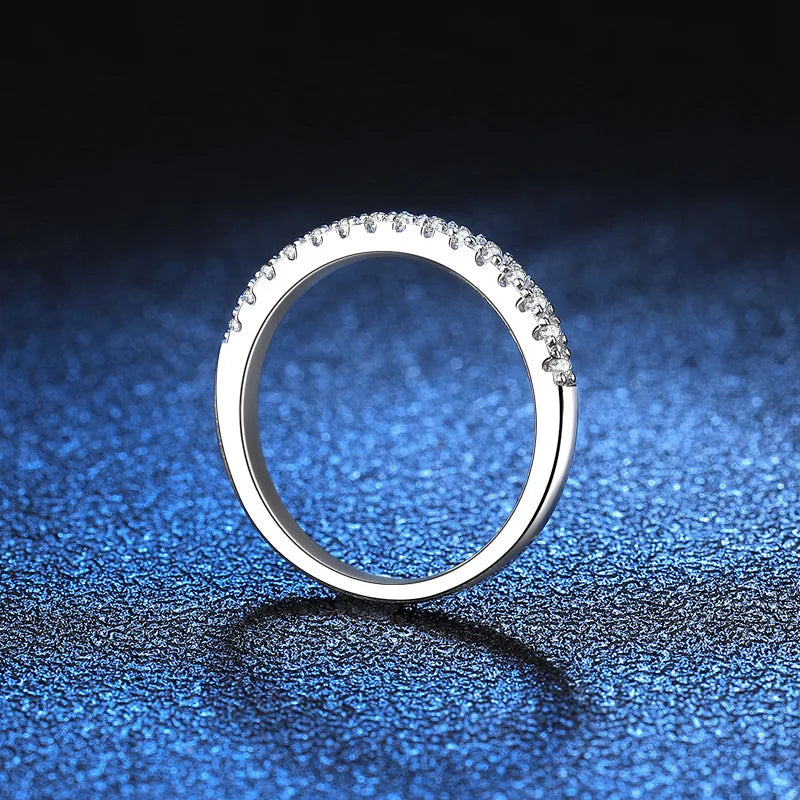 Moissanite Ring 100% Pass Diamond Tester Pen Matching Wedding Diamond Band for Women 925 Sterling Silver Female Single Tail Ring