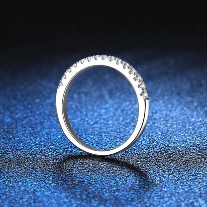 Moissanite Ring 100% Pass Diamond Tester Pen Matching Wedding Diamond Band for Women 925 Sterling Silver Female Single Tail Ring
