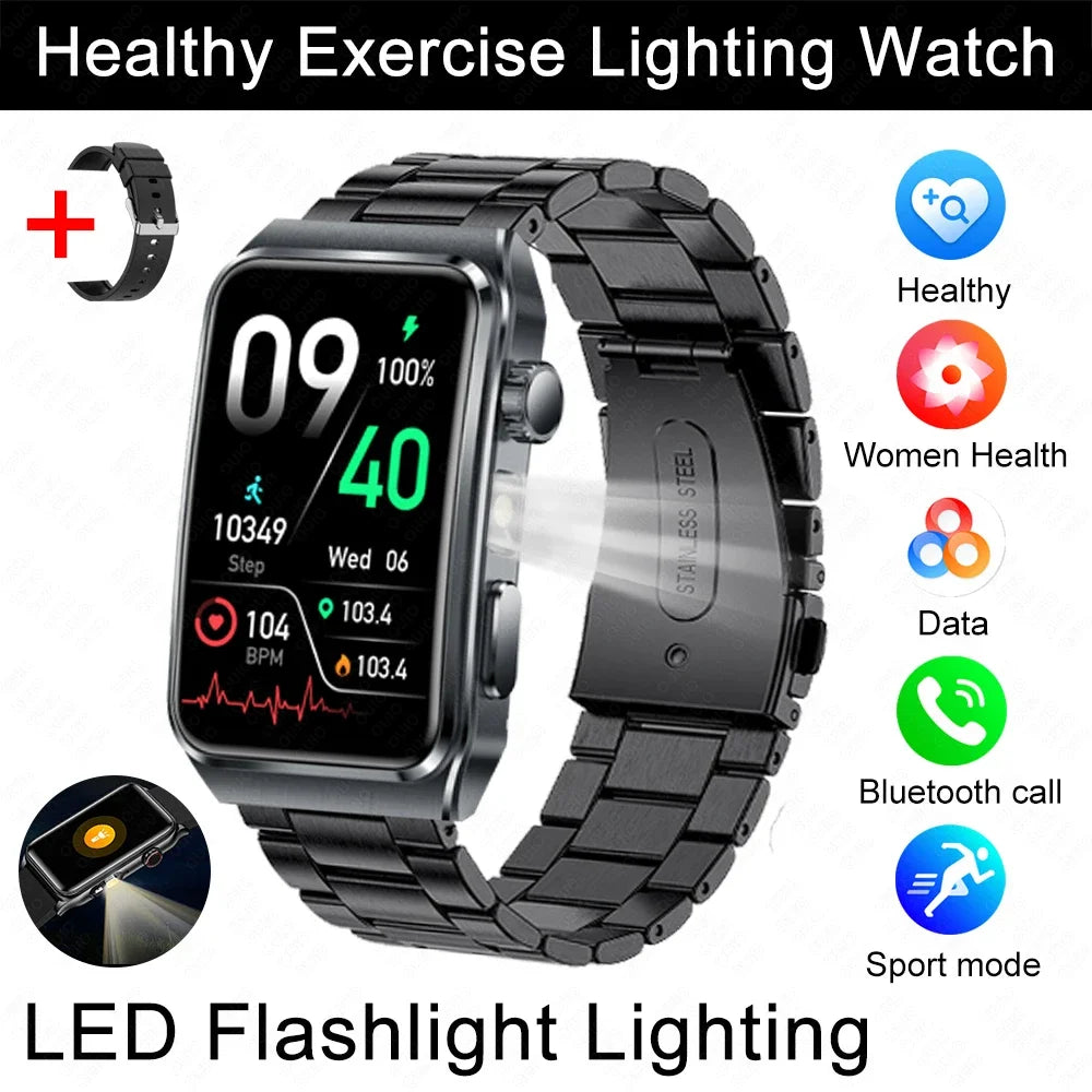 2025 New Nursing Grade ECG+PPG Pulse therapy Smartwatch Men Blood lipid Uric acid Bluetooth call Health Bracelet For Android iOS