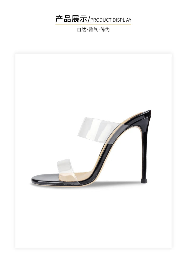 Luxury Women's Shoes Women's Sandals Summer New Open Toe Transparent PVC High Heels Shoes Ladies Fashion Elegant Sexy Pumps 8cm