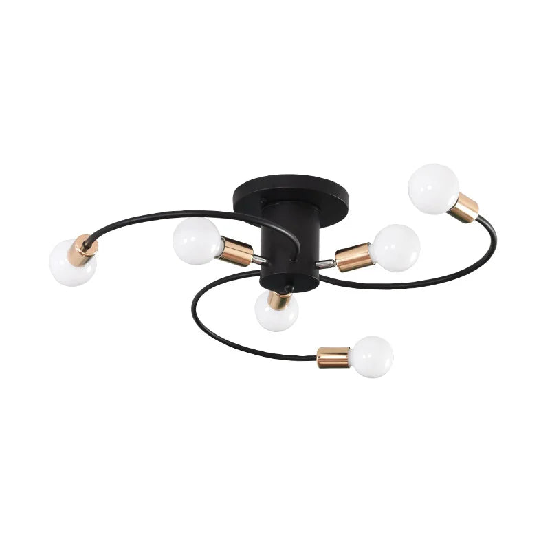 Minimalist Black/White/Gold Chandelier Simple Nordic Metal Chandelier Ceiling Lights for Living Room Bedroom Kitchen Bar Lustre