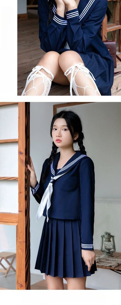 Women's Versatile Pleated Skirt School Uniform-inspired Handbag Set Role-play Attire University-style Three-piece Ensemble