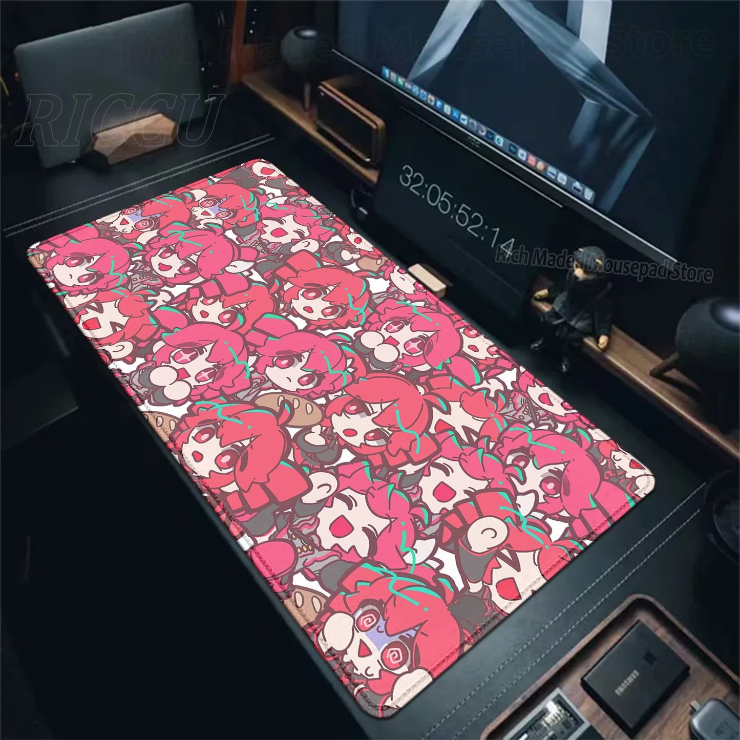 Cute Anime Girl K-Kasane Teto Mousepad Large Gaming Mouse Pad LockEdge Computer Keyboard Desk Mat PC Cabinet Tablepad XXL Mats
