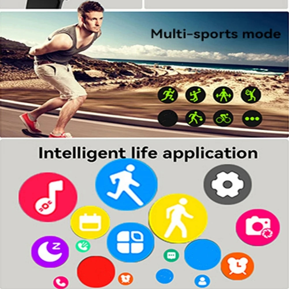 Sports Smartwatch For Women and Men HD Screen Phone Call Music Message Preview Weather Smart Watches Compatible with Android iOS