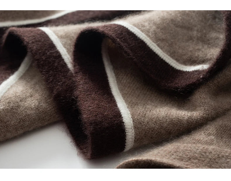 High quality triangular design women's 100% cashmere scarf fashionable shawl winter knitted warm neck protection adult scarf
