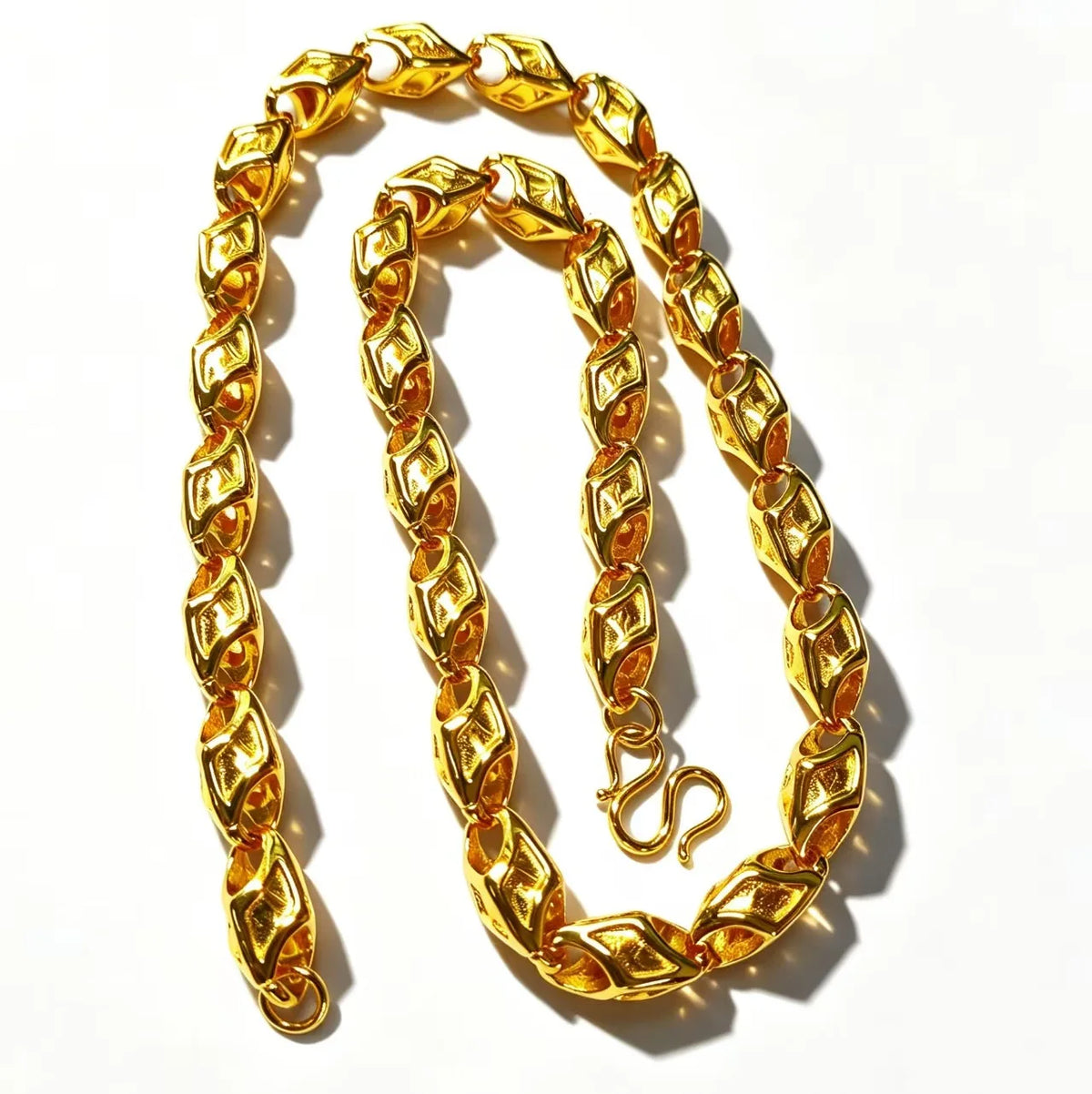 Luxury 9999 24K Solid gold certifid heart necklace wedding jewelry ethnic style men's and women's necklace