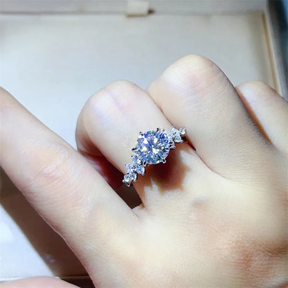 100% Original Certified PT950 Moissanite Ring Diamond Ring for Couples D Color Fashionable  Light Luxury Diamond Ring for Women