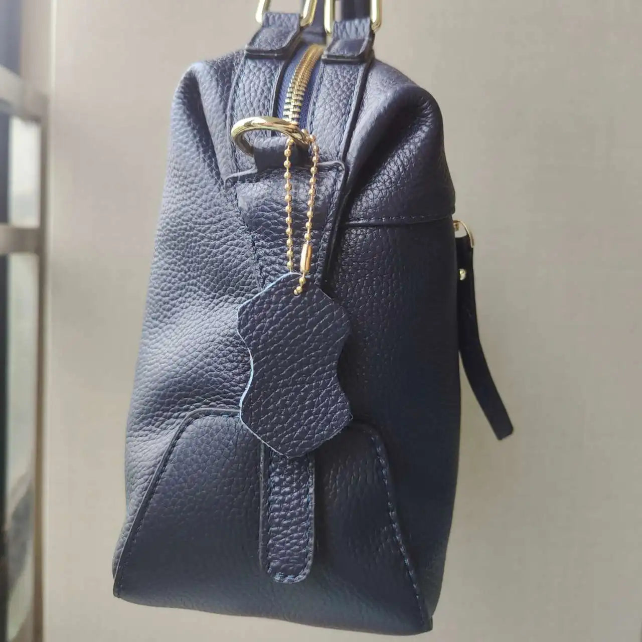 Zency Dark Blue Women Boston Bag 100% Genuine Leather Handbags Female Charm Crossbody Purse Luxury Shoulder Bags For Work Shoppi