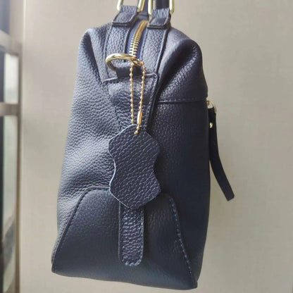 Zency Dark Blue Women Boston Bag 100% Genuine Leather Handbags Female Charm Crossbody Purse Luxury Shoulder Bags For Work Shoppi