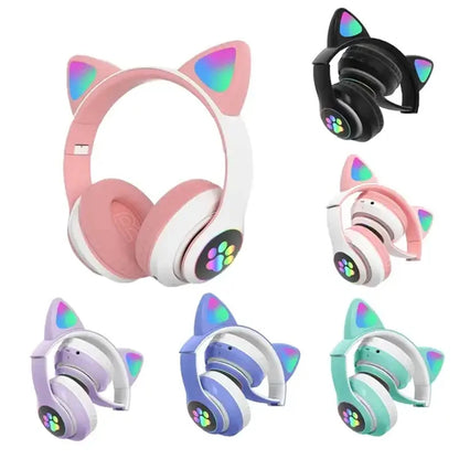 Cat Shaped Wireless Bluetooth Earphones Handsfree Earbuds with Microphone for All Phones Fashion Headphoens Game Headset