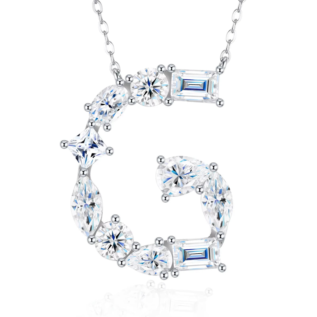 Fashion 26 Letter Man Women's Moissanite Custom Name Necklace 925 Sterling Silver Moissanite Diamond Pendant Necklace Gift