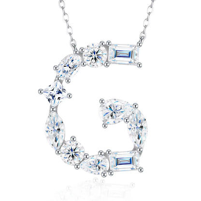 Fashion 26 Letter Man Women's Moissanite Custom Name Necklace 925 Sterling Silver Moissanite Diamond Pendant Necklace Gift