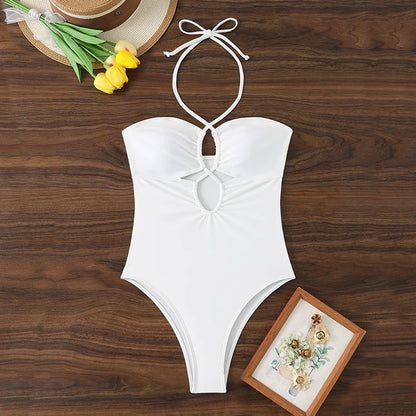 Sexy Halter Bathing Suit Woman Bandeau Swimwear One Piece Women's Swimsuit 2026 Female Bathwear Swimming for Beach Wear Monokini