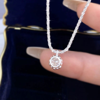 Certified Moissanite Cauliflower Chain Necklace Real 925 Sterling Silver Sparkling 6 Prong Lab Diamond for Women Fine Jewelry