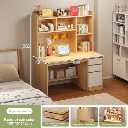 Aesthetic Desk Home Modern Simple Bookshelf Integrated Student Bedroom Learning To Write With Drawing Desk Office Computer Desk