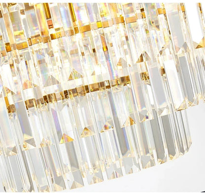 Modern Luxury Crystal Chandelier Gold Ceiling Pendant Lights for Living Room Chandeliers Villa Kitchen Decoration Round Lamp